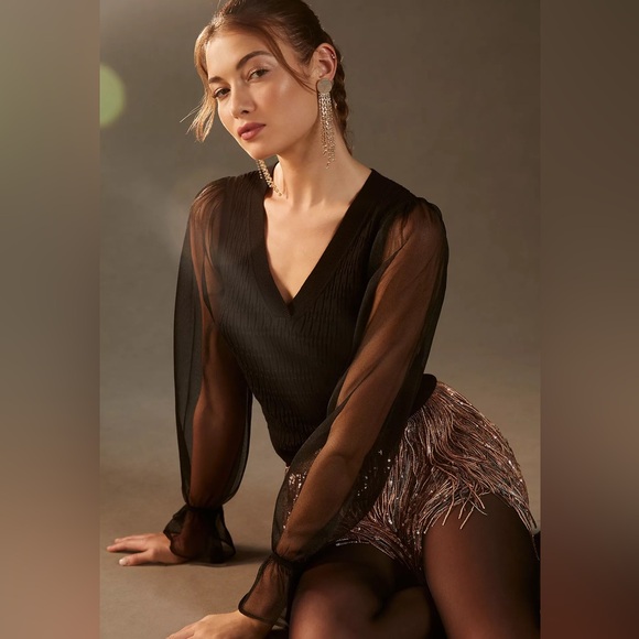 Anthropologie Maeve Sheer-Sleeve Sweater - Picture 3 of 11